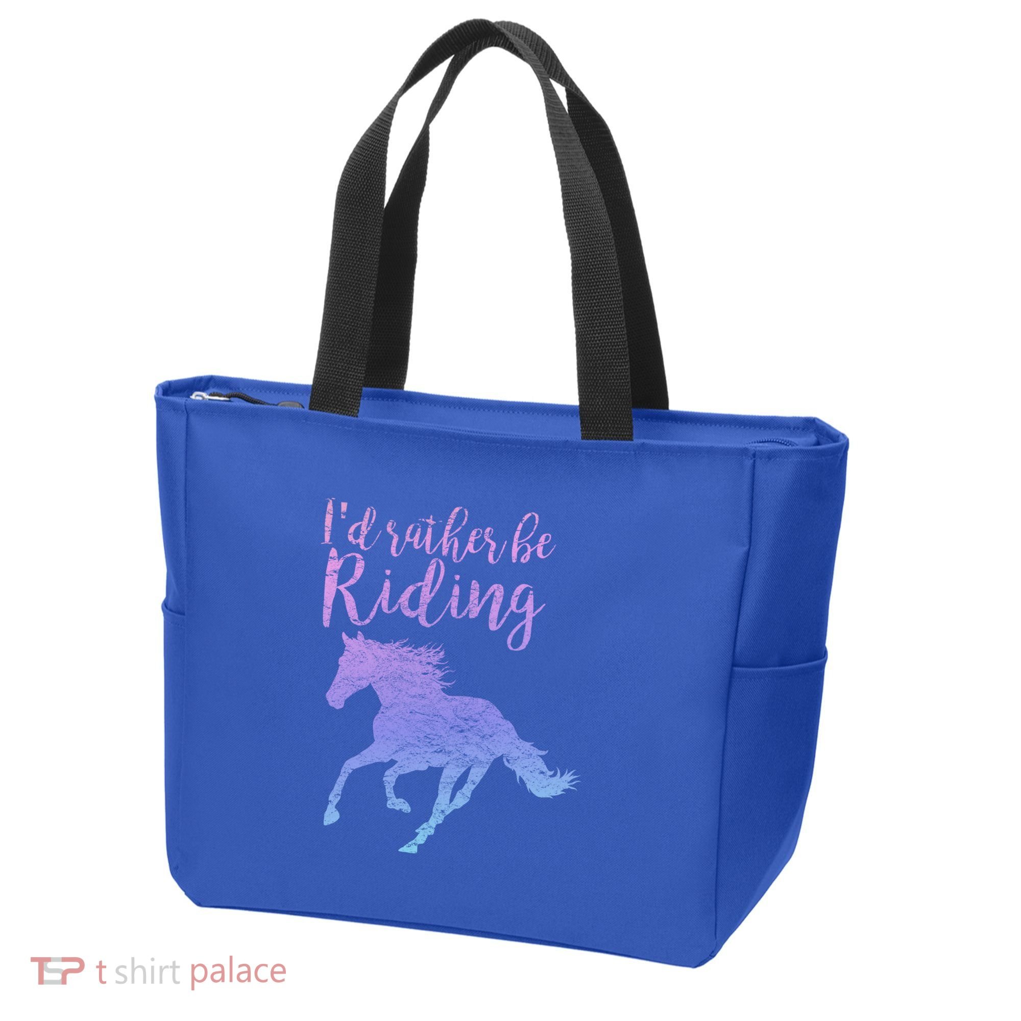 ID Rather Be Riding Horses Horseback Equestrian Rider Gift Tote Bag