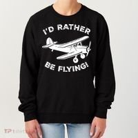I'd Rather Be Flying Funny Pilot & Aviation Airplane Gift Women's Sweatshirt thumb 0