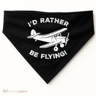 I'd Rather Be Flying Funny Pilot & Aviation Airplane Gift USA-Made Doggie Bandana