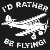 I'd Rather Be Flying Funny Pilot & Aviation Airplane Gift USA-Made Doggie Bandana thumb 2