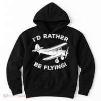 I'd Rather Be Flying Funny Pilot & Aviation Airplane Gift Hoodie thumb 0