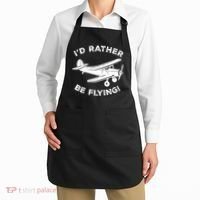 I'd Rather Be Flying Funny Pilot & Aviation Airplane Gift Apron thumb 2