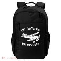 I'd Rather Be Flying Funny Pilot & Aviation Airplane Gift Backpack thumb 0