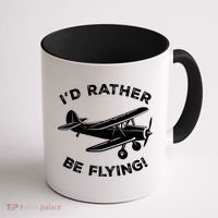 I'd Rather Be Flying Funny Pilot & Aviation Airplane Gift Coffee Mug thumb 1