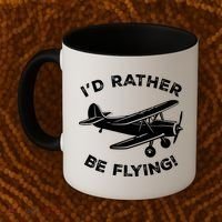 I'd Rather Be Flying Funny Pilot & Aviation Airplane Gift Coffee Mug thumb 2