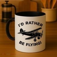 I'd Rather Be Flying Funny Pilot & Aviation Airplane Gift Coffee Mug thumb 4
