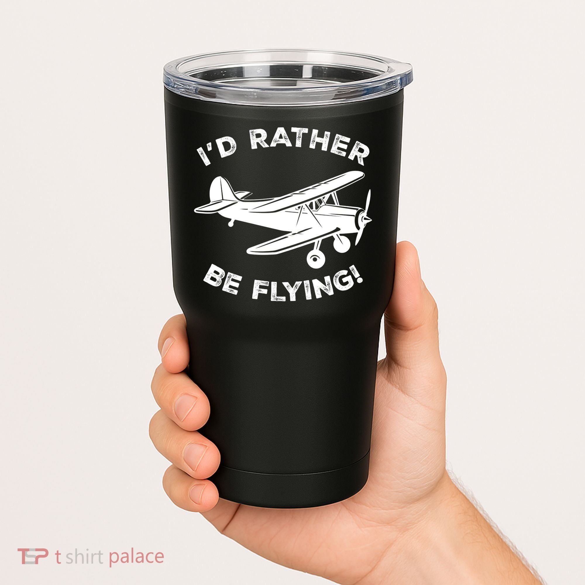 I'd Rather Be Flying Funny Pilot & Aviation Airplane Gift Tumbler