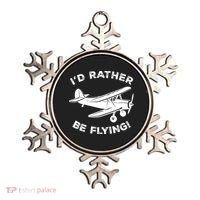 I'd Rather Be Flying Funny Pilot & Aviation Airplane Gift Ornament thumb 0