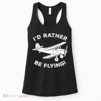 I'd Rather Be Flying Funny Pilot & Aviation Airplane Gift Women's Tank Top thumb 0