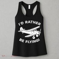I'd Rather Be Flying Funny Pilot & Aviation Airplane Gift Women's Tank Top thumb 3