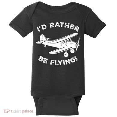 I'd Rather Be Flying Funny Pilot & Aviation Airplane Gift Baby Bodysuit