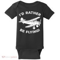 I'd Rather Be Flying Funny Pilot & Aviation Airplane Gift Baby Bodysuit thumb 0