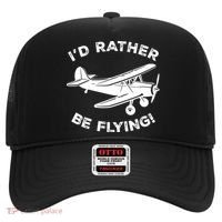 I'd Rather Be Flying Funny Pilot & Aviation Airplane Gift Hat thumb 0