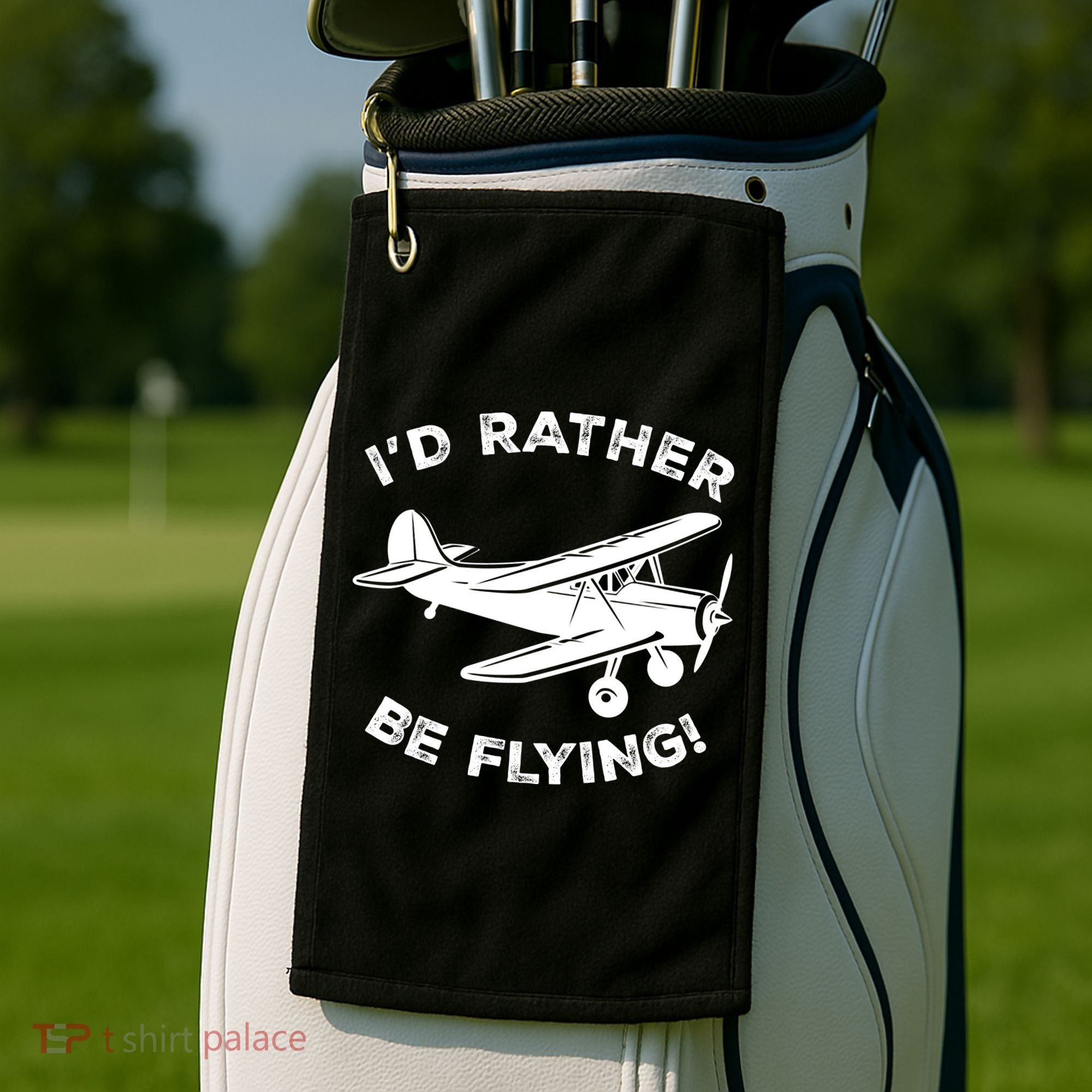I'd Rather Be Flying Funny Pilot & Aviation Airplane Gift Golf Towel