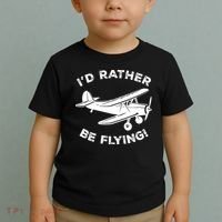 I'd Rather Be Flying Funny Pilot & Aviation Airplane Gift Toddler T-Shirt thumb 2
