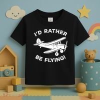 I'd Rather Be Flying Funny Pilot & Aviation Airplane Gift Toddler T-Shirt thumb 3