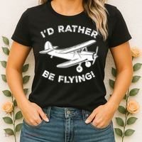 I'd Rather Be Flying Funny Pilot & Aviation Airplane Gift Women's T-Shirt thumb 2