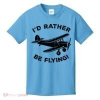 I'd Rather Be Flying Funny Pilot & Aviation Airplane Gift Kids T-Shirt thumb 0
