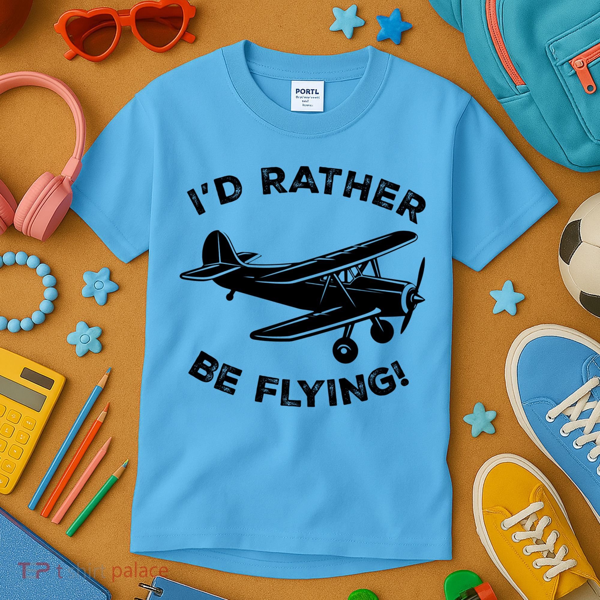 I'd Rather Be Flying Funny Pilot & Aviation Airplane Gift Kids T-Shirt
