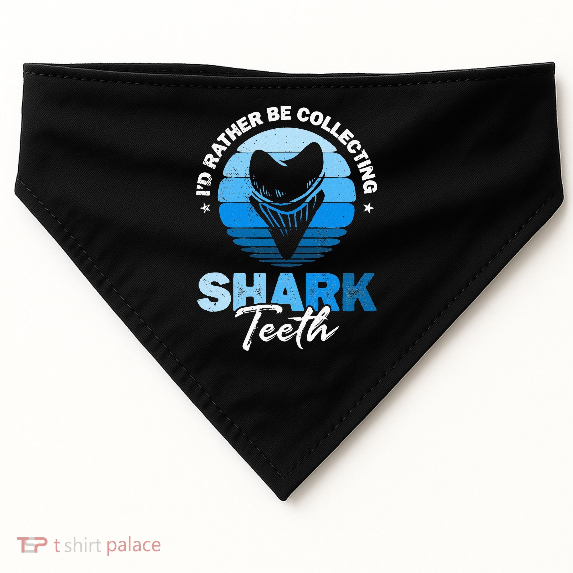 Id Rather Be Collecting Shark Teeth Fossil Tooth Hunter USA-Made Doggie Bandana