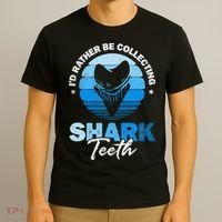 Id Rather Be Collecting Shark Teeth Fossil Tooth Hunter T-Shirt thumb 3