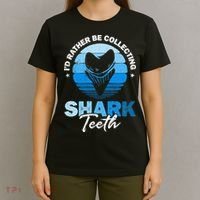 Id Rather Be Collecting Shark Teeth Fossil Tooth Hunter T-Shirt thumb 4