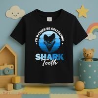 Id Rather Be Collecting Shark Teeth Fossil Tooth Hunter Toddler T-Shirt thumb 3
