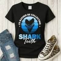 Id Rather Be Collecting Shark Teeth Fossil Tooth Hunter Women's T-Shirt thumb 3
