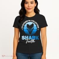 Id Rather Be Collecting Shark Teeth Fossil Tooth Hunter Women's T-Shirt thumb 4