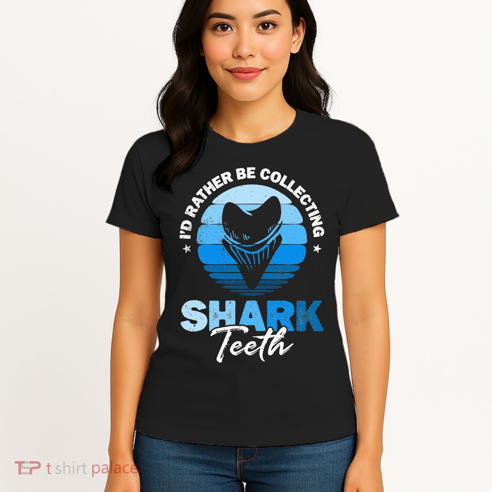 Id Rather Be Collecting Shark Teeth Fossil Tooth Hunter Women's T-Shirt