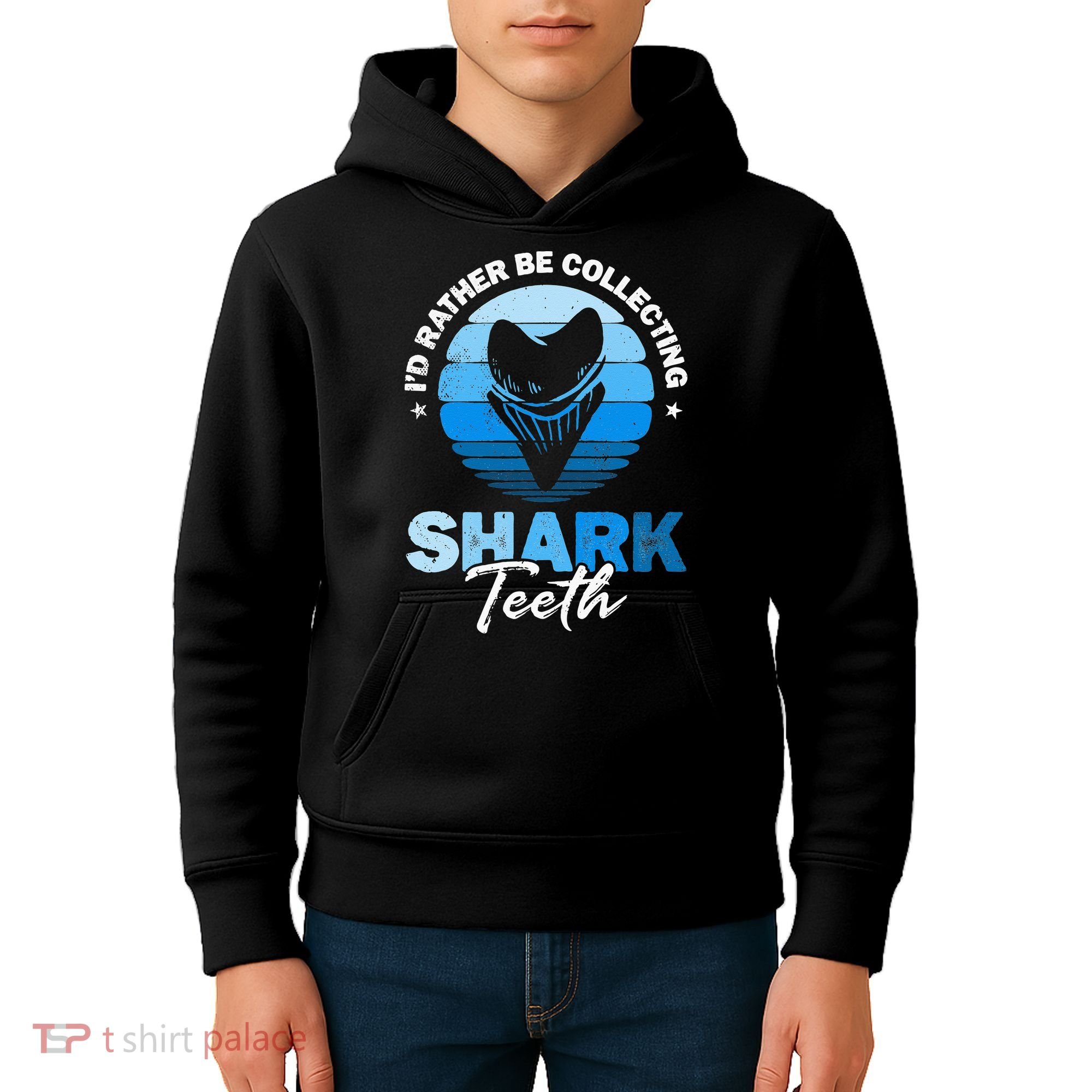 Id Rather Be Collecting Shark Teeth Fossil Tooth Hunter Kids Hoodie