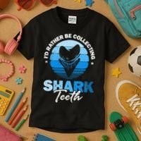 Id Rather Be Collecting Shark Teeth Fossil Tooth Hunter Kids T-Shirt thumb 3