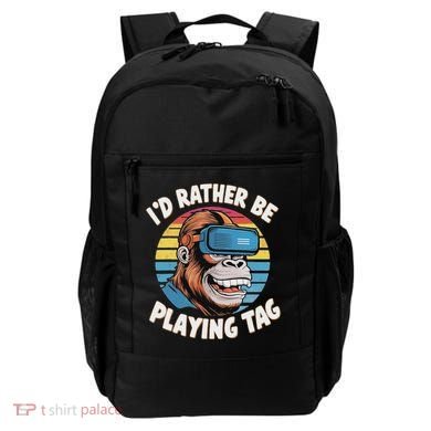ID Rather Be Playing Tag Gorilla Monke Tag Gorilla Vr Gamer Backpack