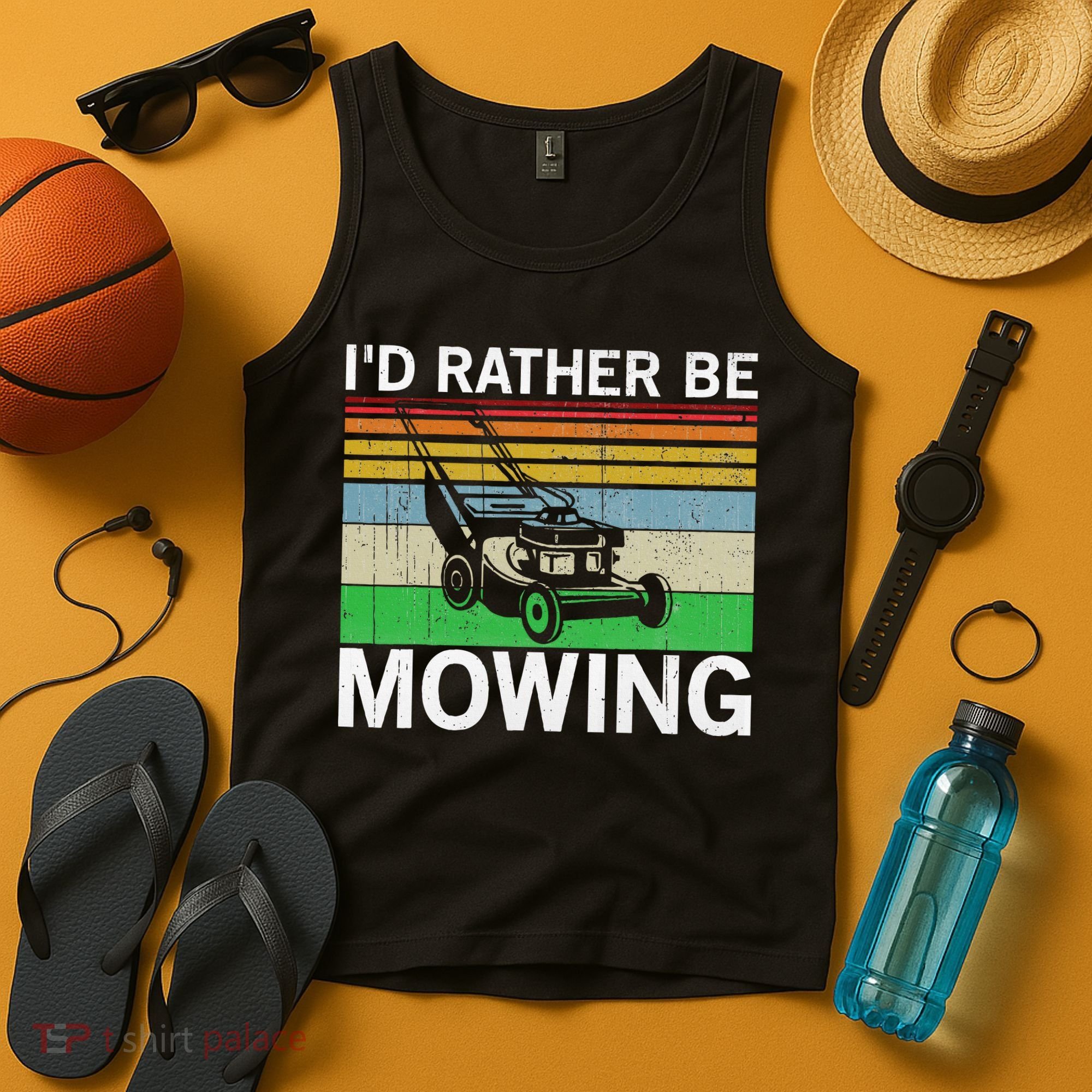 Id Rather Be Mowing Lawn Mowing Tank Top
