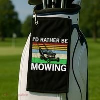 Id Rather Be Mowing Lawn Mowing Golf Towel thumb 2