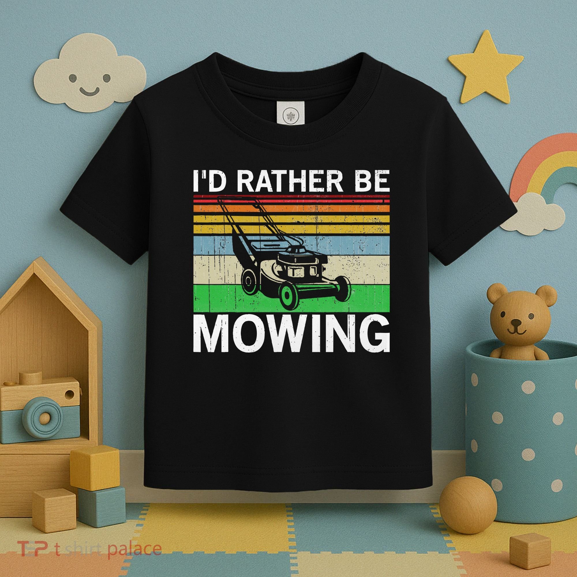 Id Rather Be Mowing Lawn Mowing Toddler T-Shirt