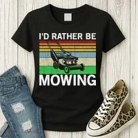 Id Rather Be Mowing Lawn Mowing Women's T-Shirt thumb 3