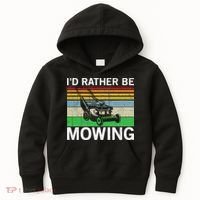 Id Rather Be Mowing Lawn Mowing Kids Hoodie thumb 0