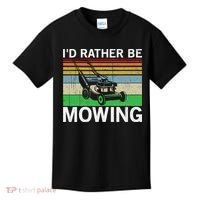Id Rather Be Mowing Lawn Mowing Kids T-Shirt thumb 0