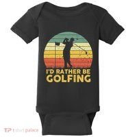 I’d Rather Be Golfing Golf Quotes Sayings Baby Bodysuit thumb 0