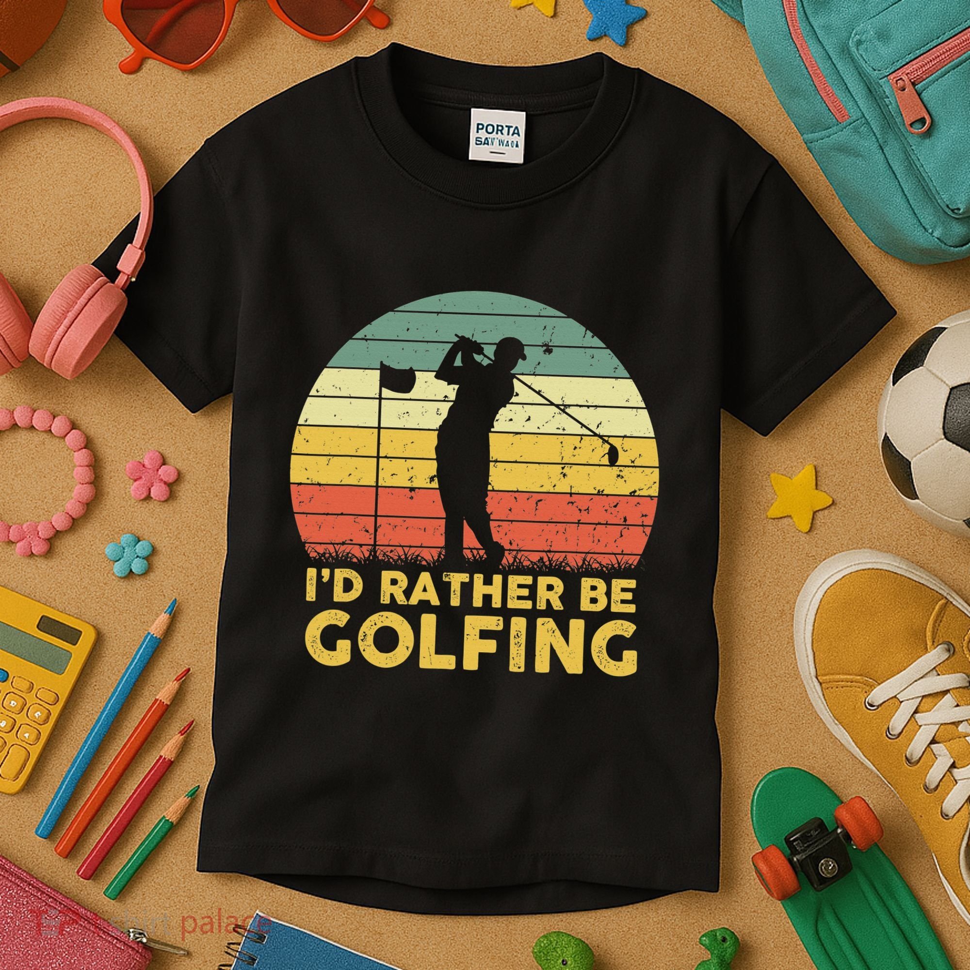 I’d Rather Be Golfing Golf Quotes Sayings Kids T-Shirt