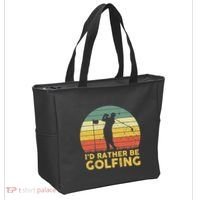I’d Rather Be Golfing Golf Quotes Sayings Tote Bag thumb 2