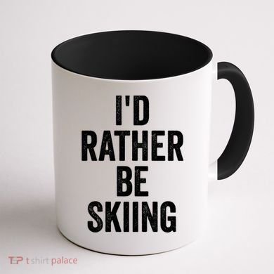 I’d Rather Be Skiing Ski Bum Gift Coffee Mug back