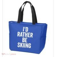 I’d Rather Be Skiing Ski Bum Gift Tote Bag thumb 3