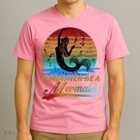 Id Rather Be A Mermaid Cute 90s Retro Sunset Silhouette Mermaid Slogan T-Shirt thumb 3
