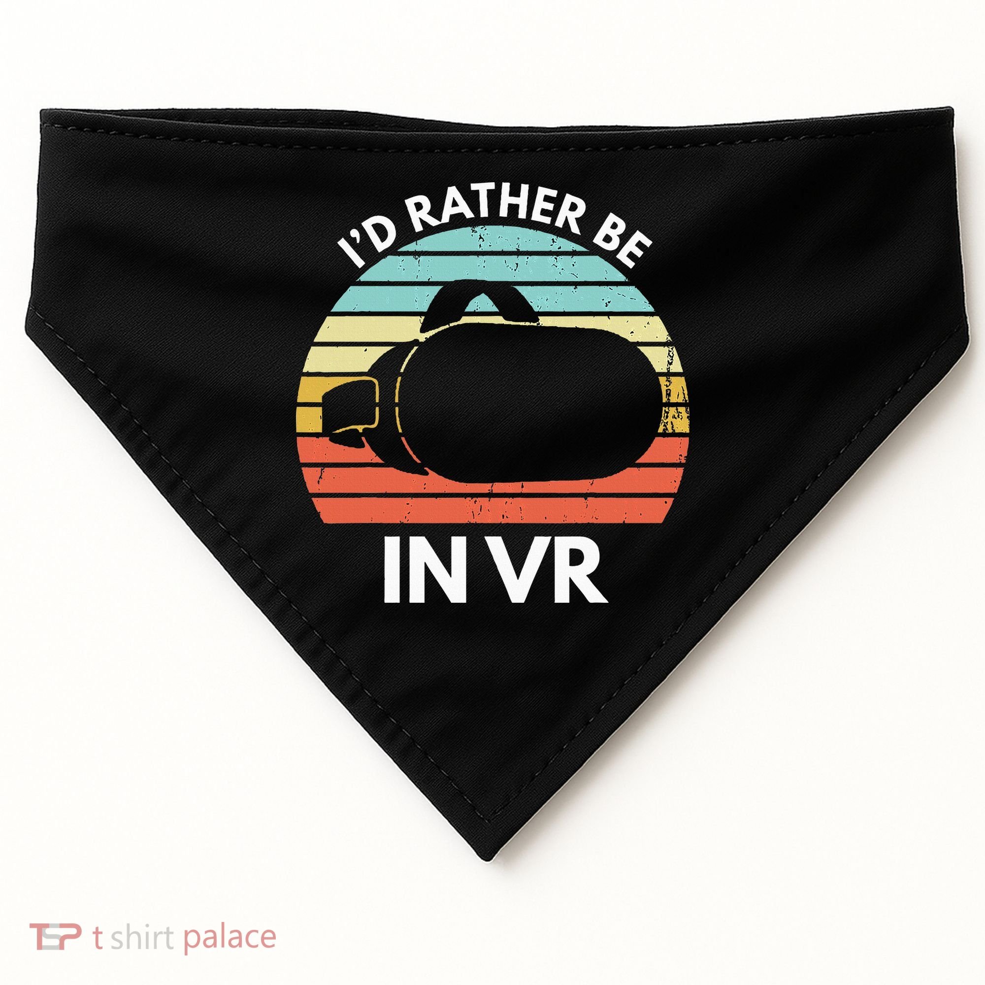 ID Rather Be In Vr Funny Virtual Reality Gamer USA-Made Doggie Bandana
