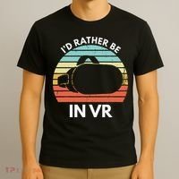 ID Rather Be In Vr Funny Virtual Reality Gamer T-Shirt thumb 3