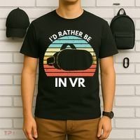ID Rather Be In Vr Funny Virtual Reality Gamer T-Shirt thumb 6