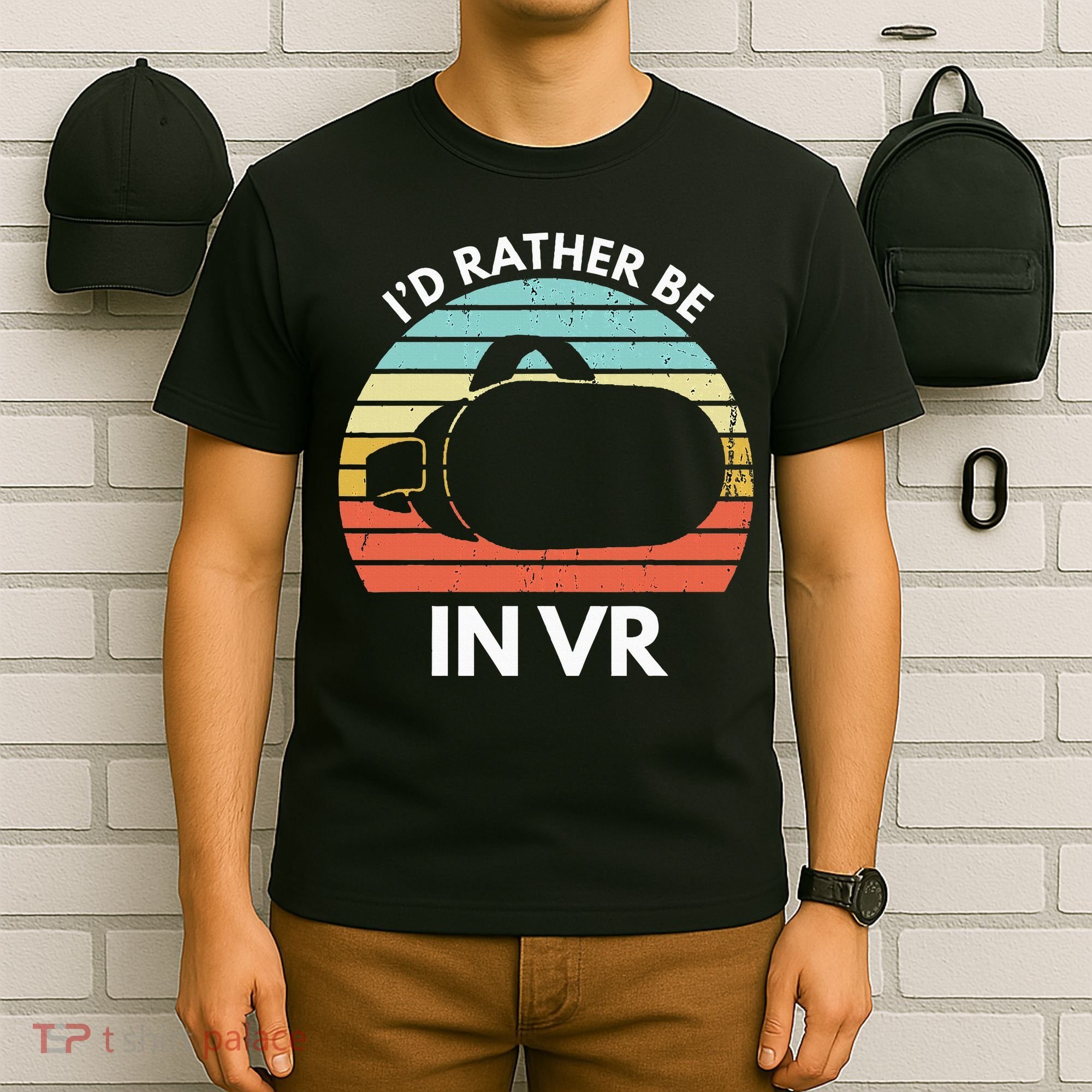 ID Rather Be In Vr Funny Virtual Reality Gamer T-Shirt