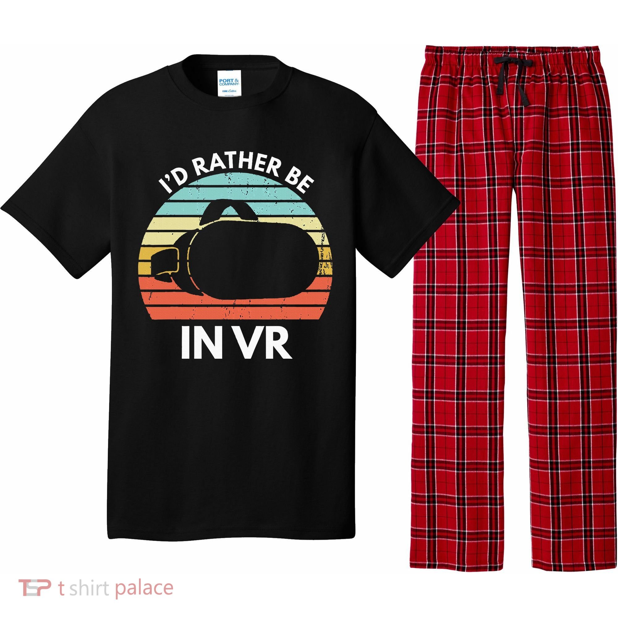 ID Rather Be In Vr Funny Virtual Reality Gamer Pajama Set